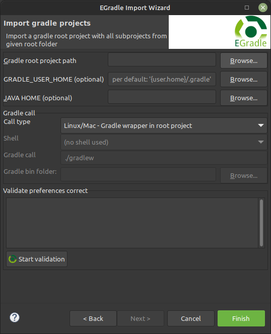 eclipse import gradle projects wizard