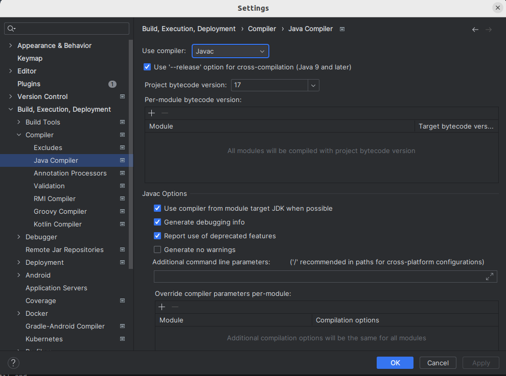 intelliJ javac compiler